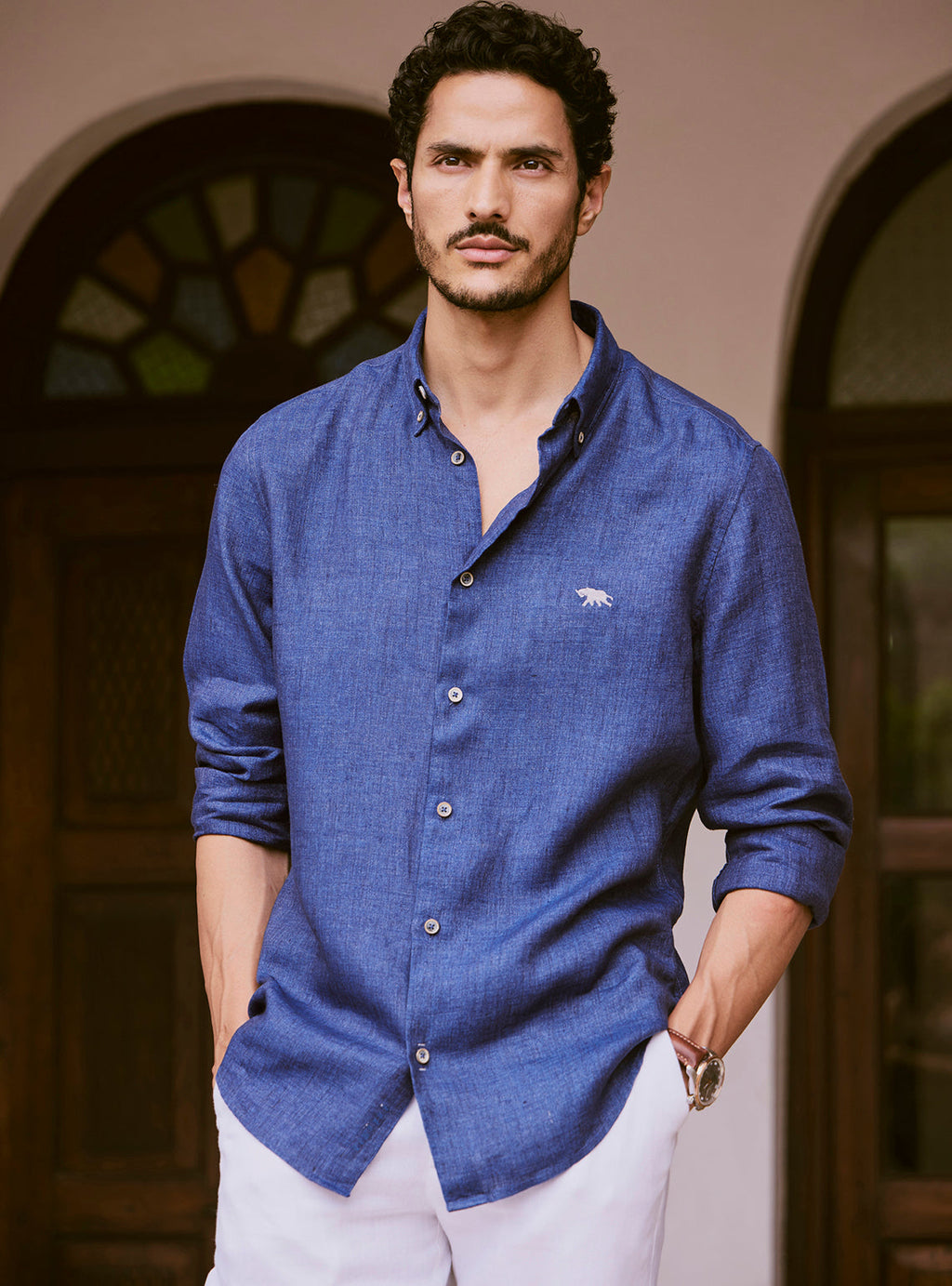 Liberty Navy Linen Shirt
