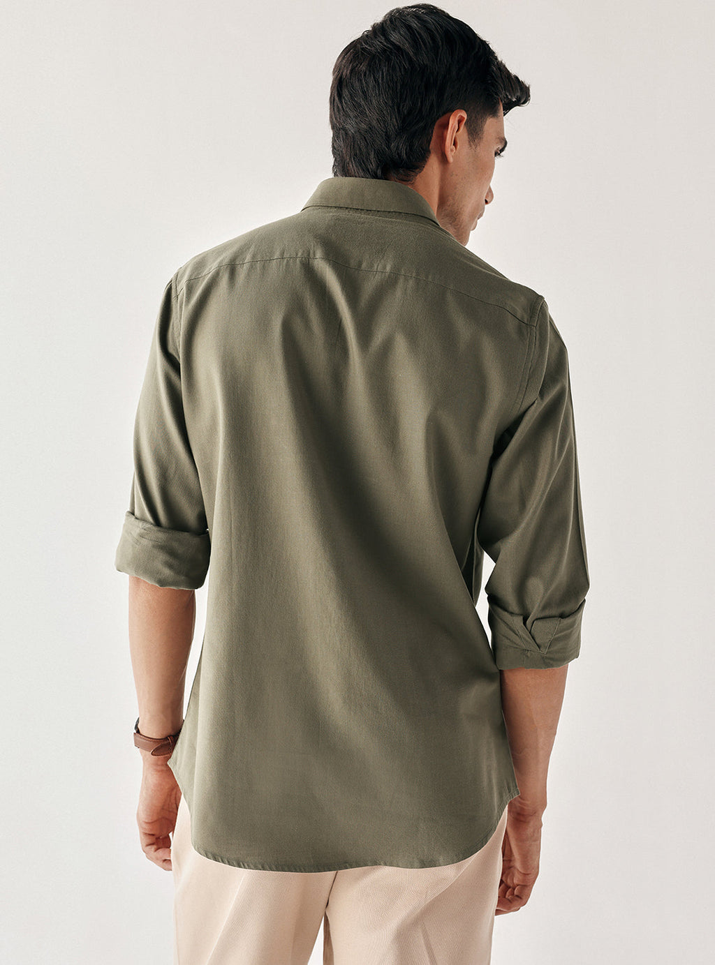 Brook Olive Cotton Shirt